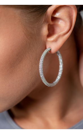 Серьги Salvini Hoop White Gold Diamonds Earrings (19698) №6