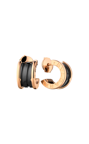Серьги Bvlgari B.Zero1 Rose Gold & Black Ceramic 347405 (43049)