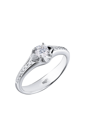 Кольцо GIA 0,30 ct F/VS2 Round Diamond & 0.11 ct Diamonds (38038)