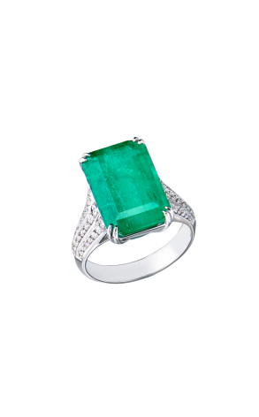 Кольцо  COLOMBIA EMERALD 7,8 ct Intense Bluish Green/I1 (43407)