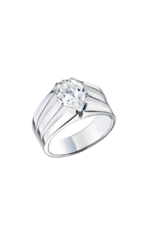 Кольцо  МГУ 1,34 сt G/SI2 Pear Cut Diamond & White Gold (43428)