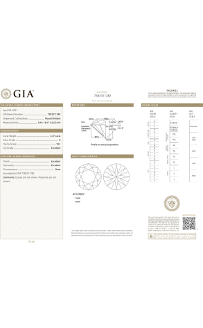 Кольцо GIA 2,27 ct H/VS1 Round Brilliant (37262) №6