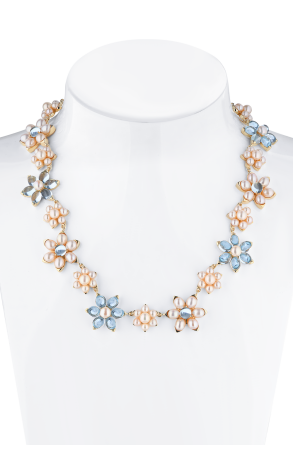 Колье MIMI Yellow Gold & Pearls & Topaz (40289)