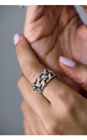 Кольцо  Round cut Diamonds & White Gold (42135) №3