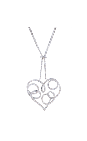 Подвеска Giorgio Visconti White Gold & Diamonds Heart (42510)