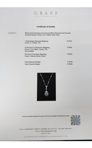 Подвеска GRAFF Bombe Pavilion Emerald and Diamonds Pendant RGP295 (35775) №3