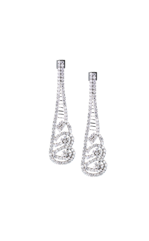 Серьги  8,30 ct Round Cut Diamonds & White Gold (41505)