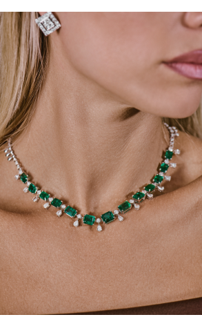 Колье  Natural Emeralds 25,0 ct & Diamonds 5,25 ct & White Gold (41494) №4