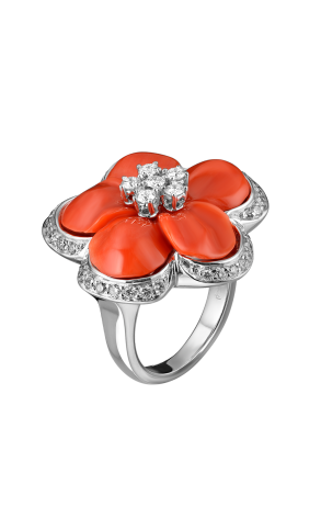 Кольцо Gianni Lazzaro Diamonds & Coral White Gold GL.8414 (36595)