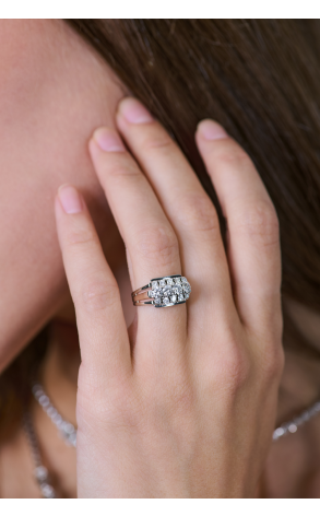 Кольцо  Round Cut Diamonds & White Gold (40277) №3