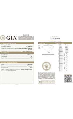 Пусеты GIA 0,50 ct H/VVS1 - 0.50 ct H/VS2 Radiant Diamonds (36719) №3