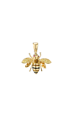 Подвеска R.Bravo Yellow Gold Bee Sapphire & Toutmaline & Enamel 002-008-578 (42663)
