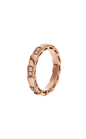 Кольцо Bvlgari Serpenti Viper Rose Gold & Diamonds (SIZE 55) 353272 (40748)