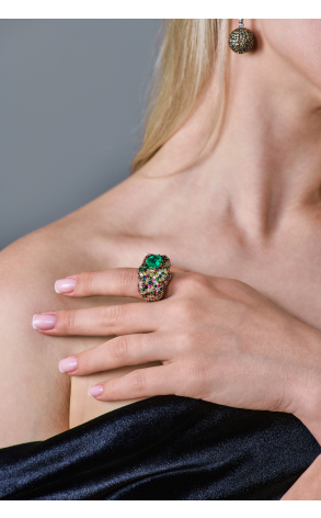 Кольцо Scavia Jewels Multigemstone Ring With 2.33 ct Heart Emerald (40528) №3