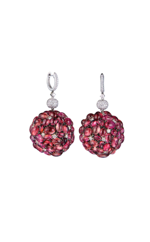 Серьги Jacob & Co Ball Drop Earrings Pink Tourmaline (42137)