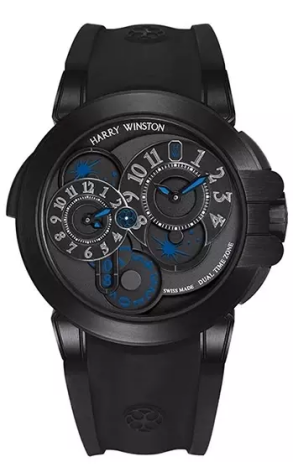 Часы Harry Winston Ocean Dual Time Zone Black Edition 400-MATZ44ZK (42676)