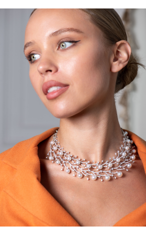 Колье Stefan Hafner White Gold Diamond Pearl Necklace (28416) №4