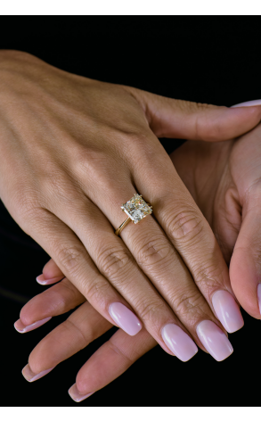 Кольцо  6,05 сt M/SI1 Princess Cut Diamond МГУ (42912) №4