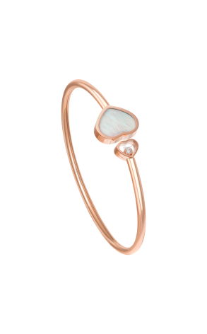Браслет Chopard Happy Hearts Rose Gold Mother-of-Pearl Diamond Bangle (Size M) 857482-5303 (40701)