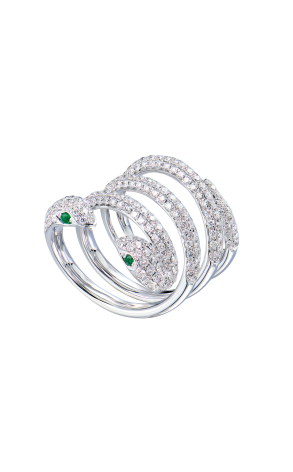 Кольцо  в стиле Anita Ko Double-Head Diamond Coil Snake Ring (43537)