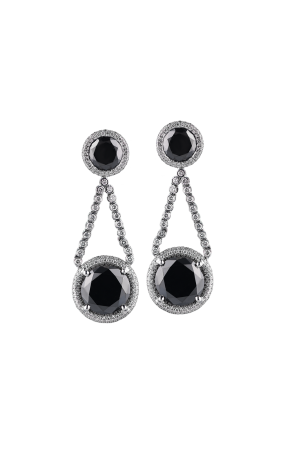 Серьги  18,6 ct Black Diamonds & 2.90 ct G/VS2 Round Diamonds (37797)