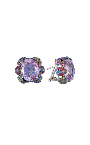 Серьги  Multi-Gemstone White Gold Earrings (43339)