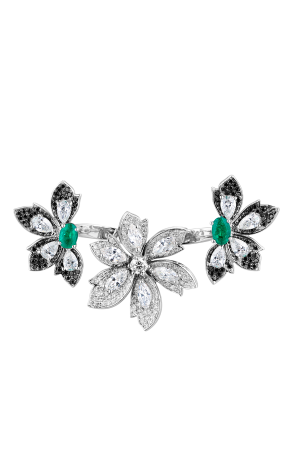 Кольцо  1,25 ct Emerald & 4,11 сt White & 0.70 ct Black Diamonds (39739) №2