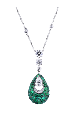 Подвеска GRAFF Bombe Pavilion Emerald and Diamonds Pendant RGP295 (35775)