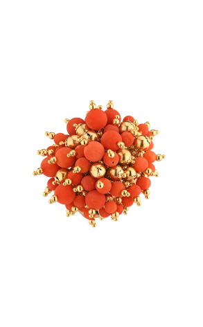 Комплект  Natural Salmon Coral & Yellow Gold (38514) №3