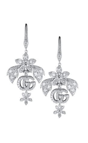 Серьги Gucci Flora White Gold & Diamonds YBD581840001 (36799)