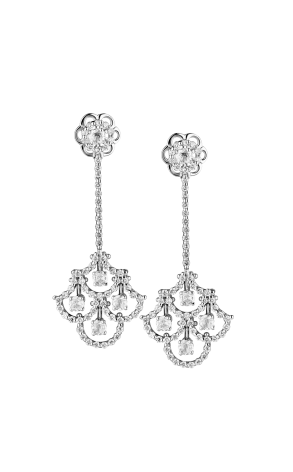 Серьги  2,81 ct F/VS1 Dangle Earrings White Gold (37582)