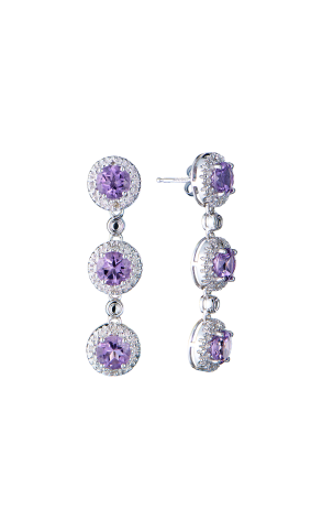 Серьги  Natural Amethist 4,8 ct Drop (42649)