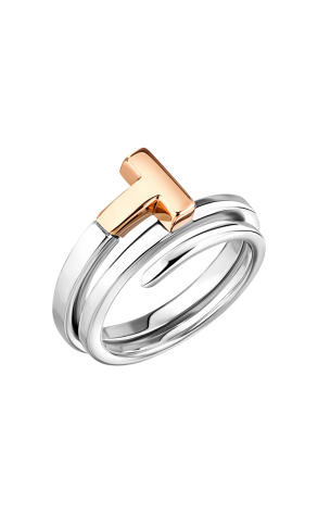 Кольцо Tiffany & Co T Wrap Sterling Silver and Rose Gold (36900)