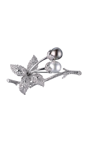 Брошь  White Gold Diamonds & Pearl (36634) №2