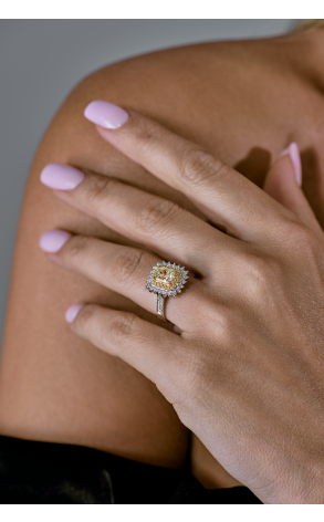 Кольцо GIA 1,31 ct Y to Z/VS1 Radiant Cut & White Gold (42975) №4