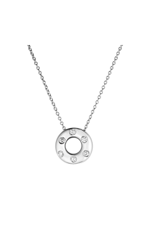 Подвеска Tiffany & Co Vintage Etoile Platinum Diamond Open Circle Pendant Donut Charm (40940)