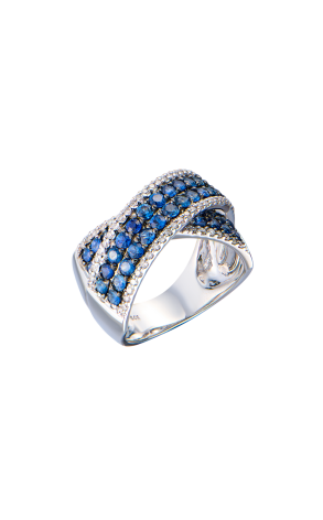 Кольцо  White gold & Sapphires & Diamonds (43478)