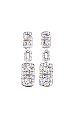Серьги Bvlgari Parentesi Revolution White Gold & Diamonds (41366)