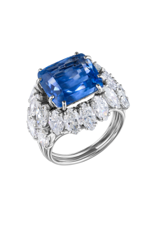 Кольцо GRS Gemresearch Swisslab 11,03 ct Natural Sapphire Blue НЕГРЕТЫЙ (36418)