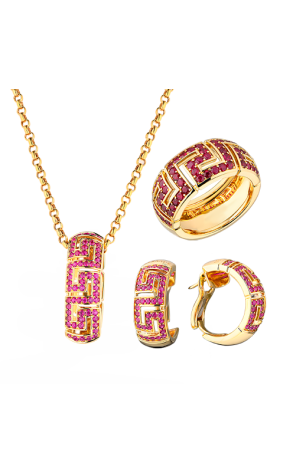 Комплект Versace Greca Red Rubies (40296)