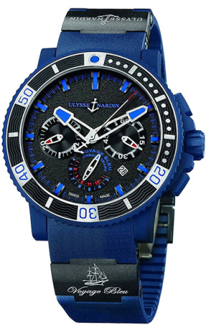 Часы Ulysse Nardin Maxi Marine Diver Voyage Bleu Chronograph 353-98 (41348)