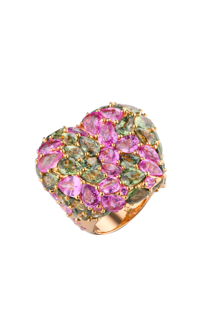 Кольцо Yanush Gioielli Madagascar Pink & Green Sapphires & Pink Gold YR30462PSPPSPG (40813)