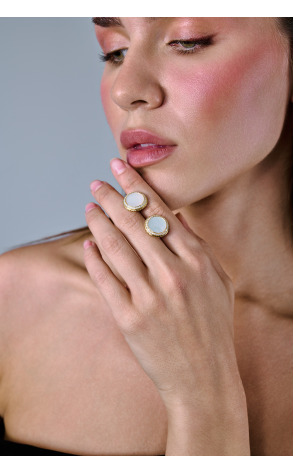 Запонки  Mother-of-Pearl & Diamonds Yellow Gold (38456) №2