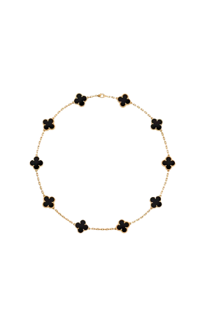 Колье Van Cleef & Arpels Vintage Alhambra 10 Motifs Yellow Gold Onyx VCARA42700 (41481)