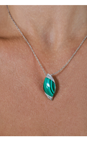 Подвеска UTOPIA Selene Malachite & Diamonds White Gold KSP2BBMSP01 (40221) №2