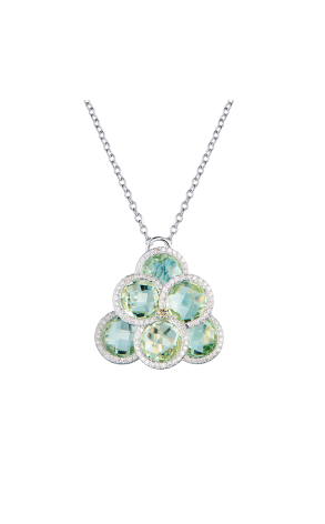 Подвеска  White Gold & Tourmaline & Diamond (43513)