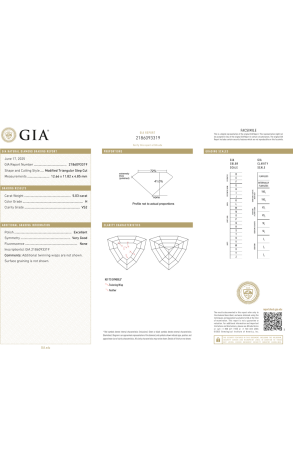 Подвеска GIA 5,03 ct H/VS2 Modified Triangular Step Cut & White Gold (41159) №2