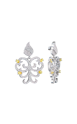 Серьги  White Gold & Sapphire & Diamond (43775)