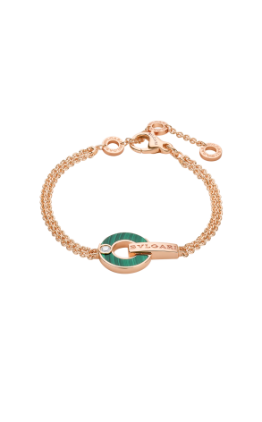 Браслет Bvlgari Rose gold & Malachite & Diamond (SIZE S/M) 357564 (41209)