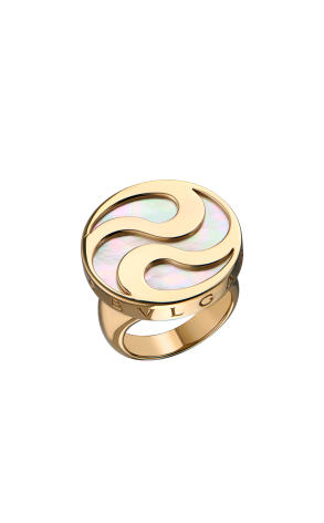 Кольцо Bvlgari Optical Illusion Spinning Yellow Gold & Mother of Pearl (43782)